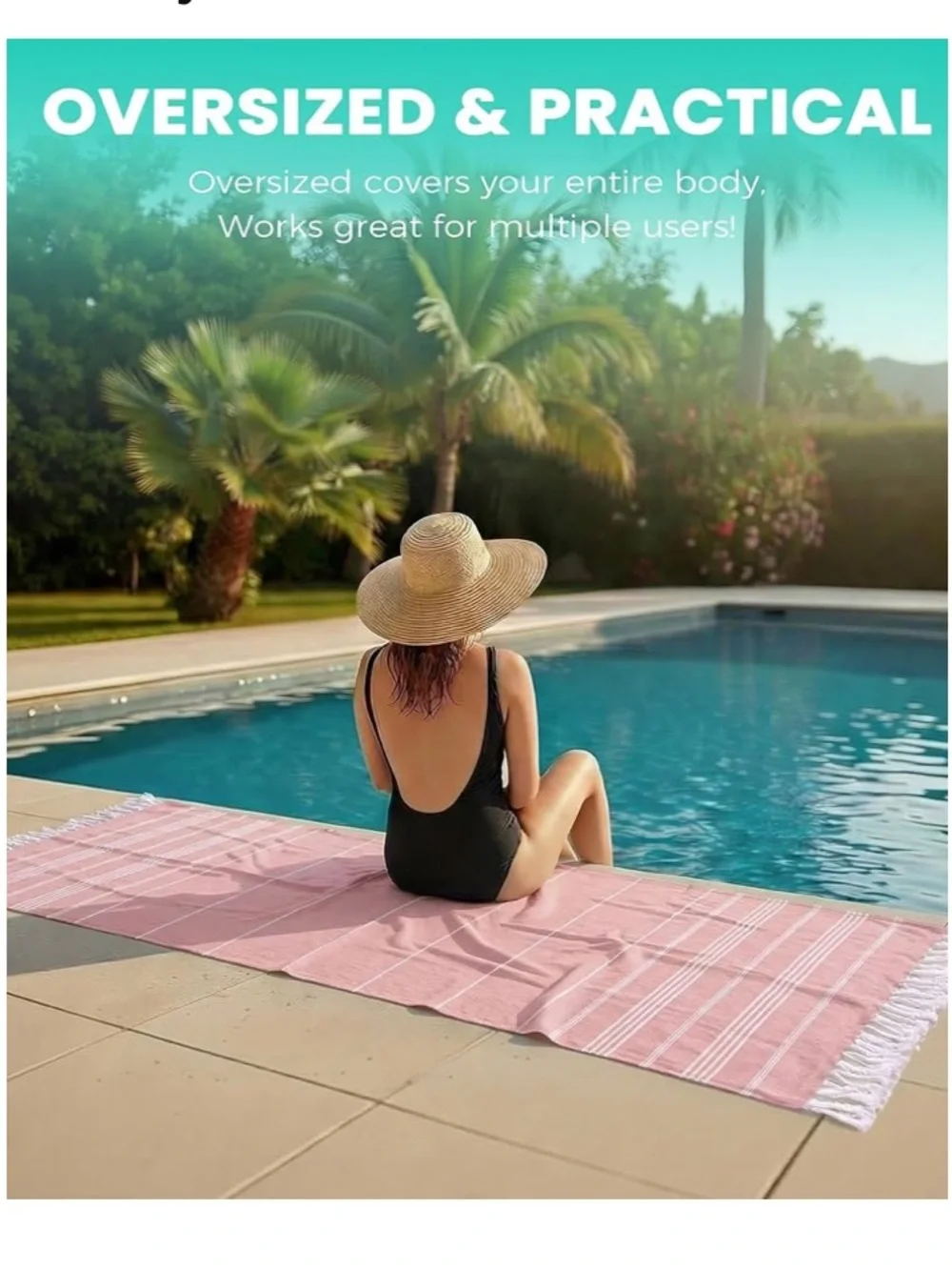 NEW Genovega Turkish Beach Towel Travel Vacation Essentials Quick Dry Sand Free